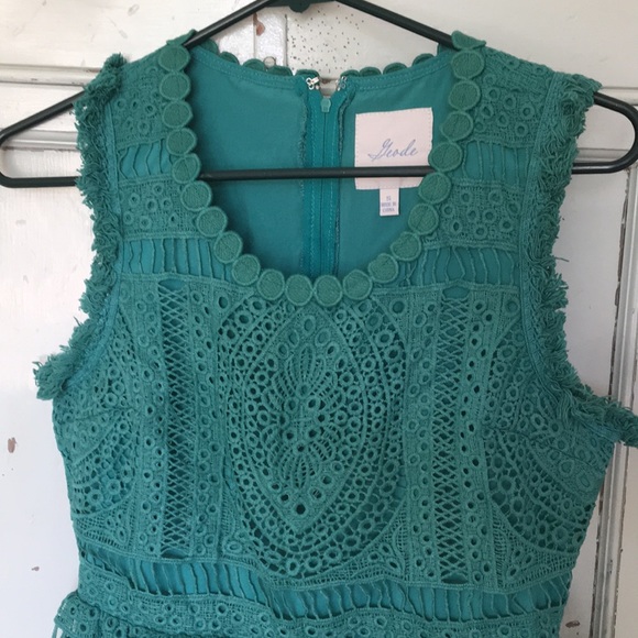 Anthropologie Geode teal lace dress - Picture 6 of 7
